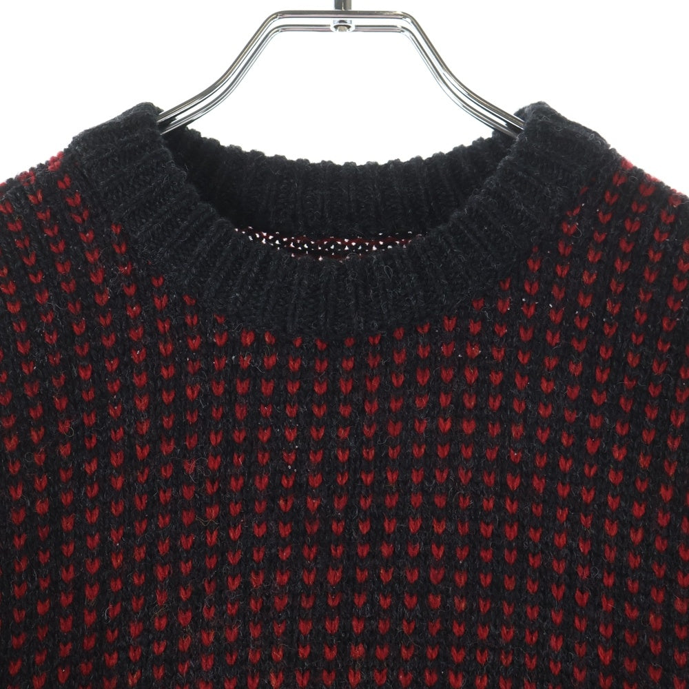 L.L.Bean(エルエルビーン) ウール クルーネック ニット セーター レッド/ネイビー 266472