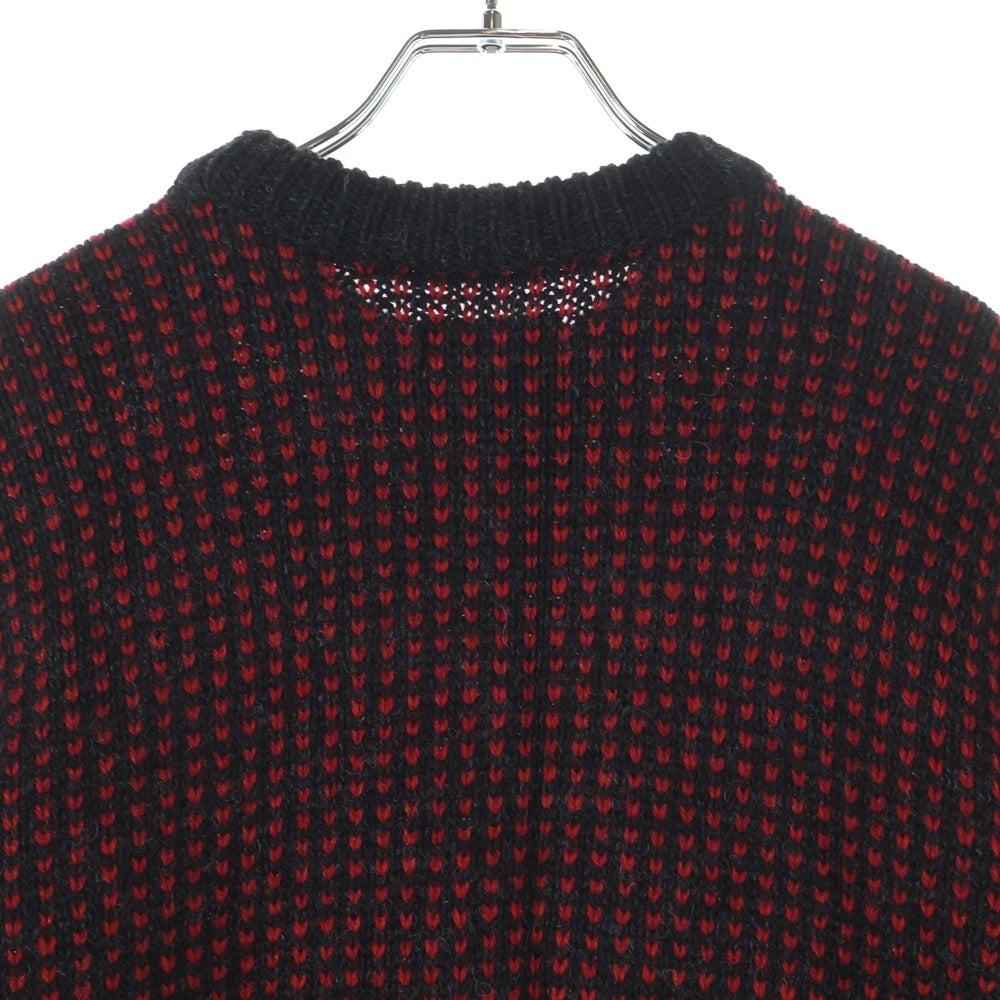 L.L.Bean(エルエルビーン) ウール クルーネック ニット セーター レッド/ネイビー 266472