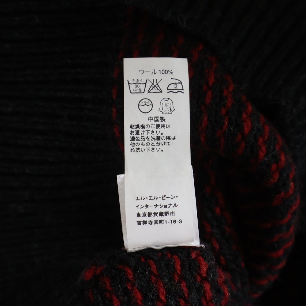 L.L.Bean(エルエルビーン) ウール クルーネック ニット セーター レッド/ネイビー 266472