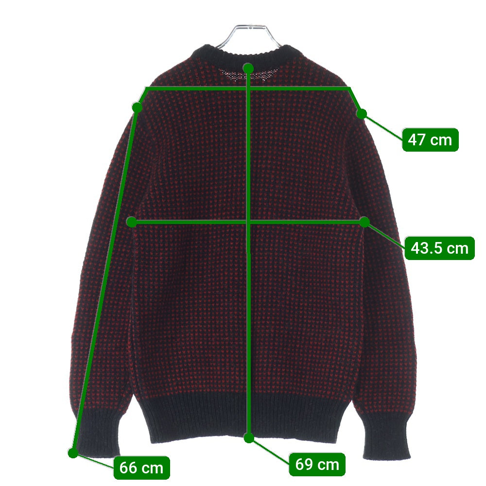 L.L.Bean(エルエルビーン) ウール クルーネック ニット セーター レッド/ネイビー 266472