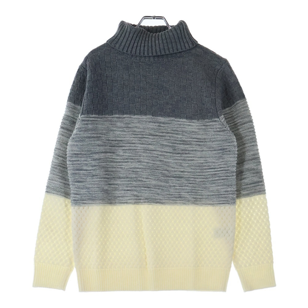 BEAMS HEART(ビームス ハート) タートルネック ニット セーター グレー/アイボリー 42-15-0147-803-15-18