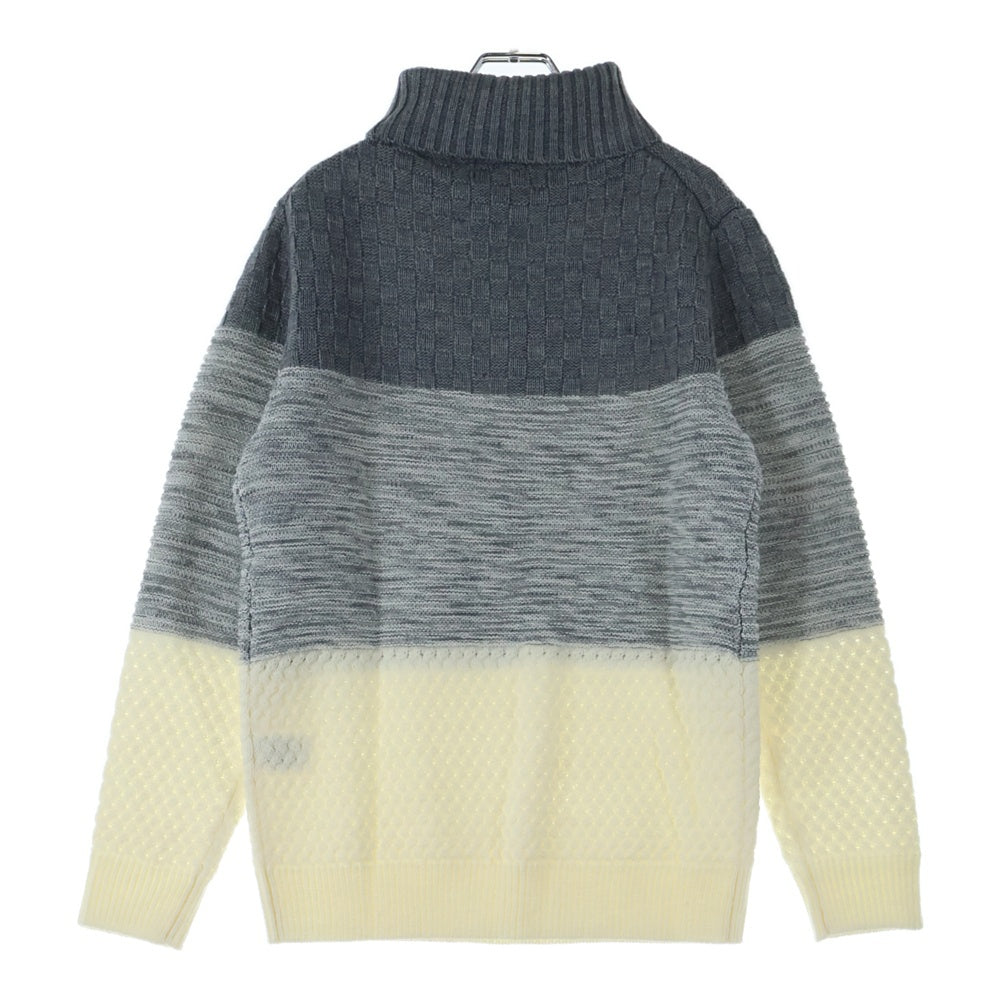 BEAMS HEART(ビームス ハート) タートルネック ニット セーター グレー/アイボリー 42-15-0147-803-15-18