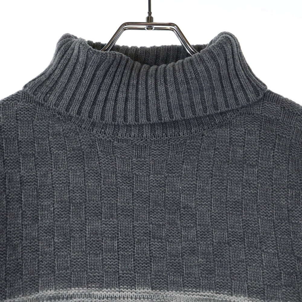 BEAMS HEART(ビームス ハート) タートルネック ニット セーター グレー/アイボリー 42-15-0147-803-15-18