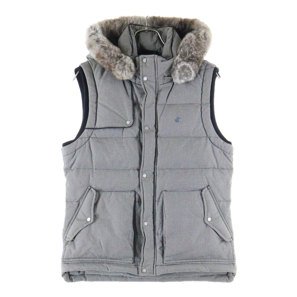 LOVELESS(ラブレス) ハウンドトゥース ラビットファー ダウンベスト グレー RMP56-109-05