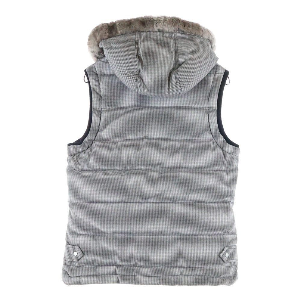 LOVELESS(ラブレス) ハウンドトゥース ラビットファー ダウンベスト グレー RMP56-109-05