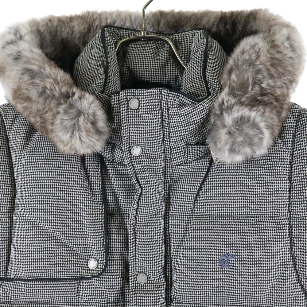 LOVELESS(ラブレス) ハウンドトゥース ラビットファー ダウンベスト グレー RMP56-109-05