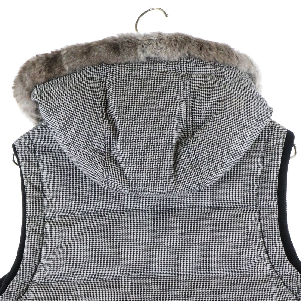 LOVELESS(ラブレス) ハウンドトゥース ラビットファー ダウンベスト グレー RMP56-109-05