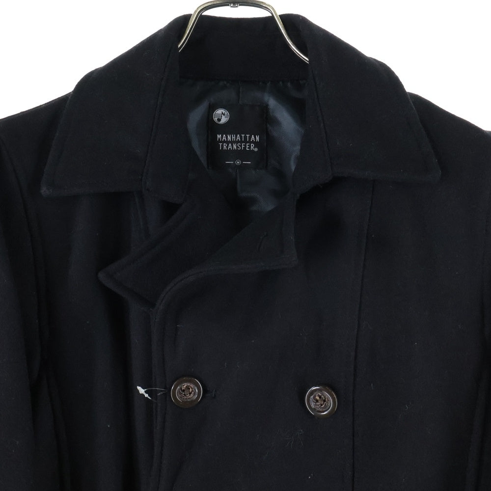 NO BRAND(ノーブランド) 【MANHATTAN TRANSFER】 ウール混 ピーコート ブラック 2M5-6209