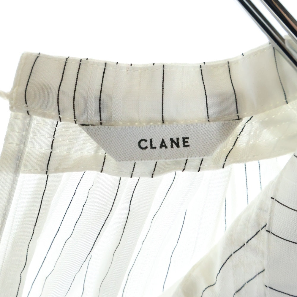 CLANE(クラネ) スモッキング ストライプ ワンピース 16122ー4012 レディース ホワイト