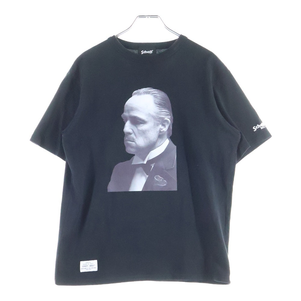 SCHOTT(ショット) The Godfather 782-4234004 プリント 半袖Tシャツ カットソー ブラック