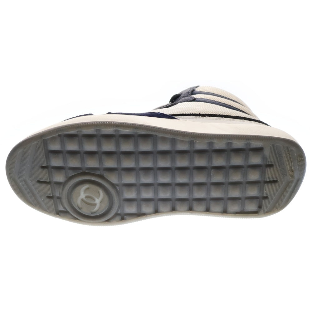 CHANEL(シャネル) ココマーク ファブリック レザー ハイカットスニーカー ホワイト/ブラック レディース G38804