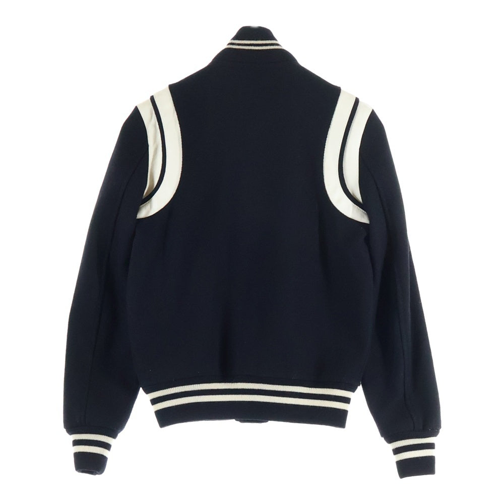 SAINT LAURENT PARIS(サンローランパリ) TEDDY JKT テディジャケット レザートリムスタジャン ブルゾン ブラック レディース 376283 YYD80