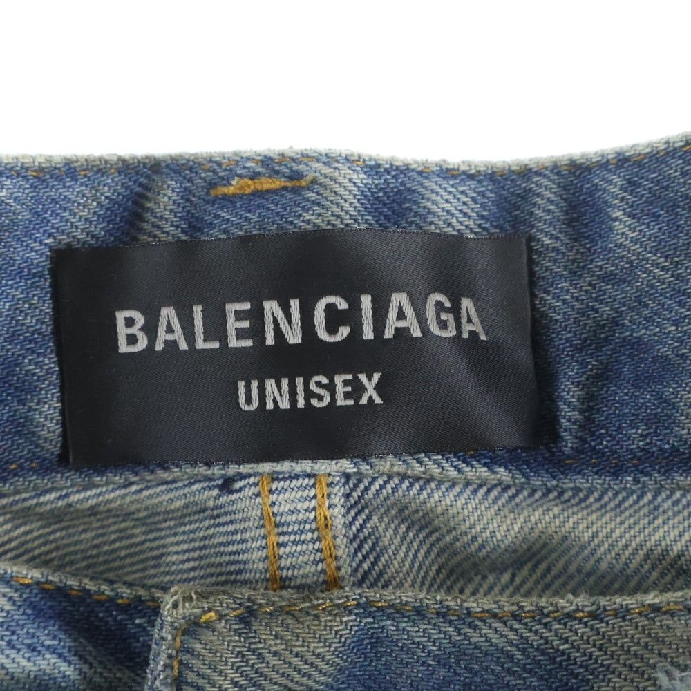 BALENCIAGA(バレンシアガ) 23AW PATCHED POCKET BAGGY JEANS 751111 ダメージ加工 バギーデニムパンツ インディゴ