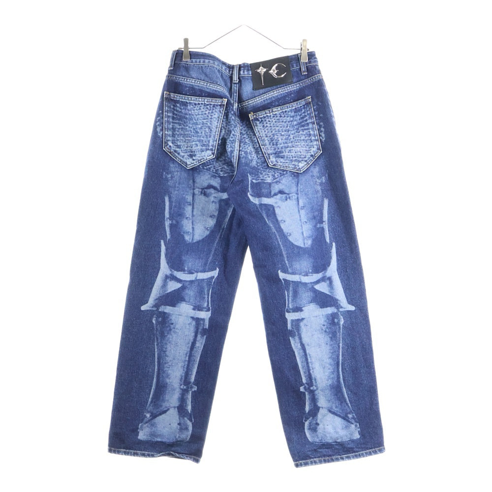 THUG CLUB(サグクラブ) 両面プリント デニムパンツ インディゴ