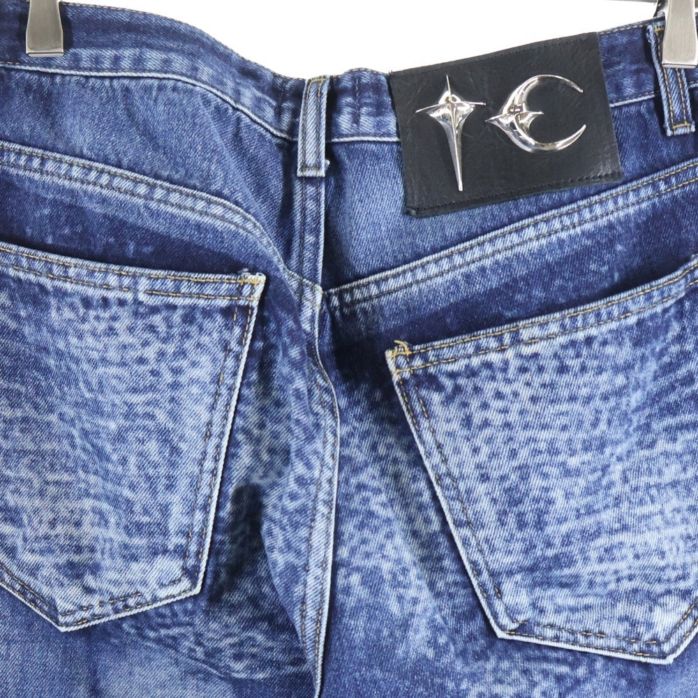 THUG CLUB(サグクラブ) 両面プリント デニムパンツ インディゴ