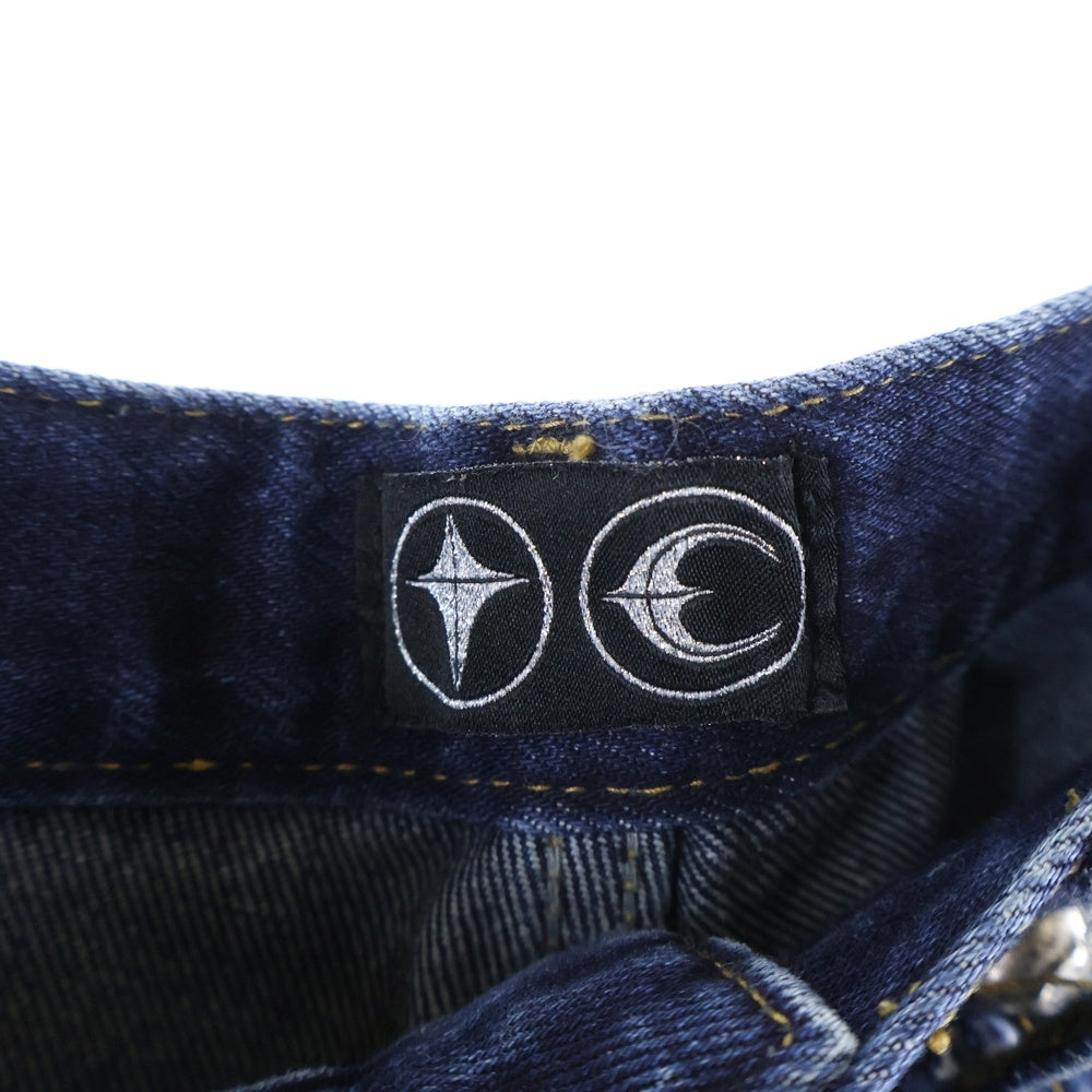 THUG CLUB(サグクラブ) 両面プリント デニムパンツ インディゴ