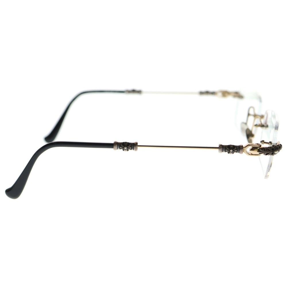 CHROME HEARTS(クロムハーツ) PILLS III フローラルクロスリムレスサングラス ゴールド