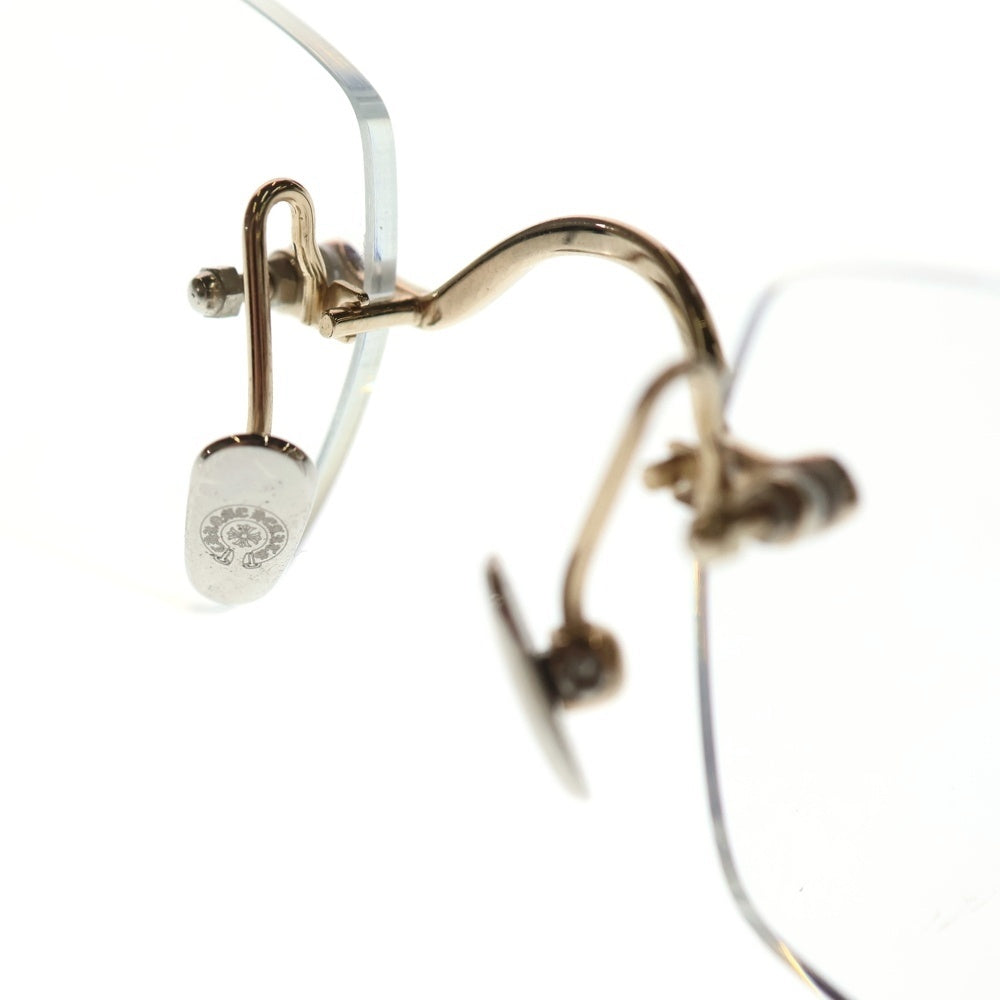 CHROME HEARTS(クロムハーツ) PILLS III フローラルクロスリムレスサングラス ゴールド