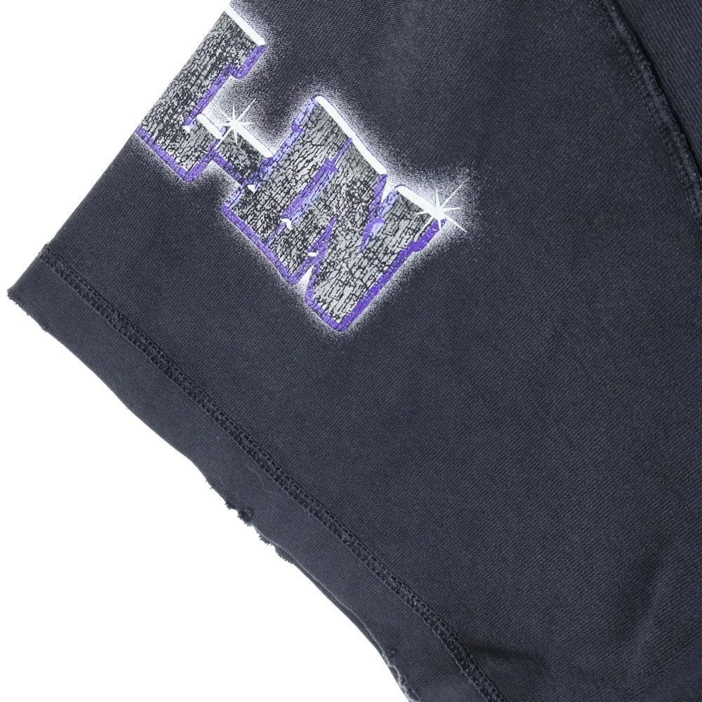 BALENCIAGA(バレンシアガ) 24SS SEE NOW BUY NOW TEE 787358 TQVE8 ダメージ加工 プリント クルーネック 半袖Tシャツ カットソー ブラック