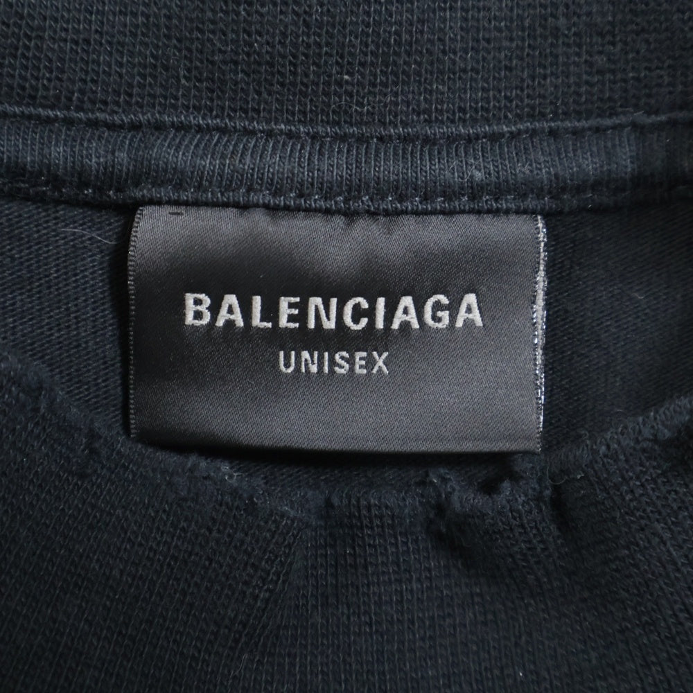 BALENCIAGA(バレンシアガ) 23AW Off Shore Oversized T-shirt 739028 TPVM8 ヴィンテージ加工 オーバーサイズド 半袖Tシャツ カットソー チャコールグレー