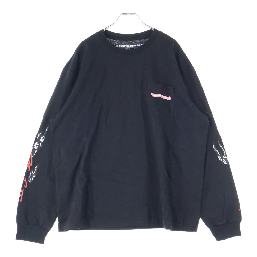 CHROME HEARTS(クロムハーツ) ×MATTY BOY STAYFAST RACE TEAM SWEAT グラフィックプリント クルーネック 長袖Tシャツ ブラック