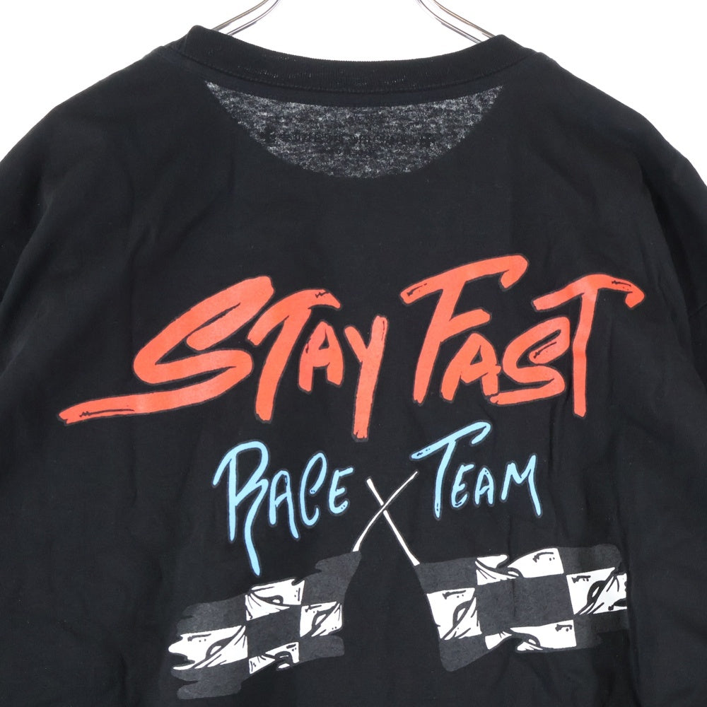 CHROME HEARTS(クロムハーツ) ×MATTY BOY STAYFAST RACE TEAM SWEAT グラフィックプリント クルーネック 長袖Tシャツ ブラック