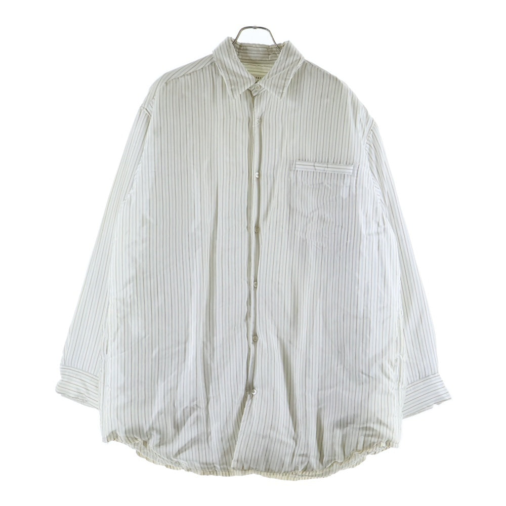 Maison Martin Margiela(メゾンマルタンマルジェラ) 19AW OVERSIZED PADDED SHIRT S50DL0396 オーバーサイズ 中綿ストライプシャツジャケット ホワイト
