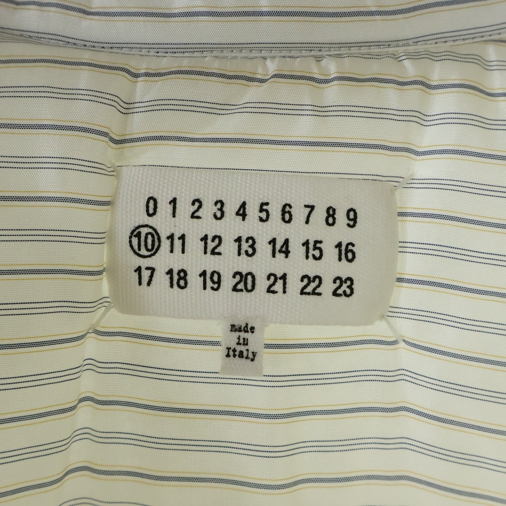 Maison Martin Margiela(メゾンマルタンマルジェラ) 19AW OVERSIZED PADDED SHIRT S50DL0396 オーバーサイズ 中綿ストライプシャツジャケット ホワイト