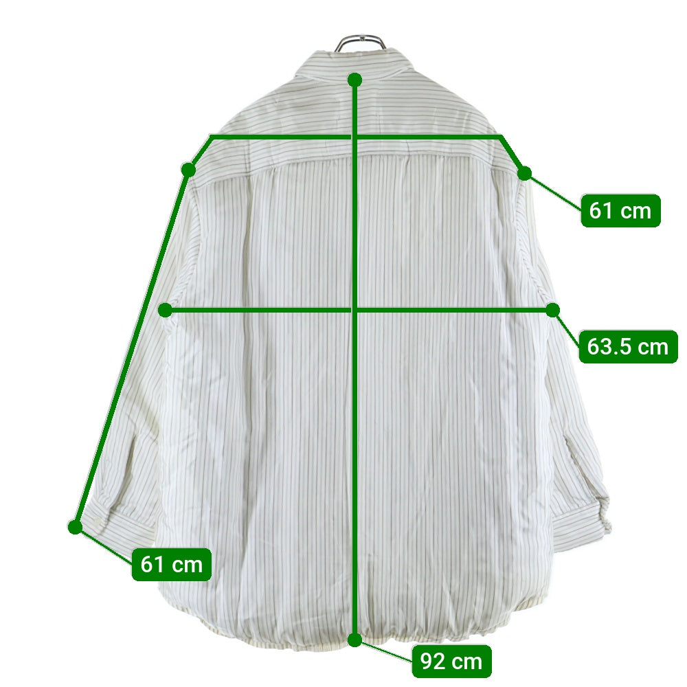 Maison Martin Margiela(メゾンマルタンマルジェラ) 19AW OVERSIZED PADDED SHIRT S50DL0396 オーバーサイズ 中綿ストライプシャツジャケット ホワイト