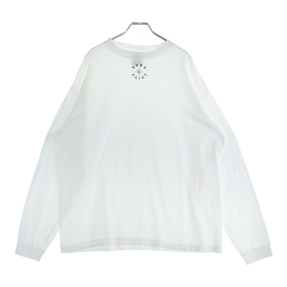 SAINT MICHAEL(セントマイケル) BR_LS TEE ボーンレイズ フロントプリント長袖カットソー SM-YS8-0000-C09 ホワイト