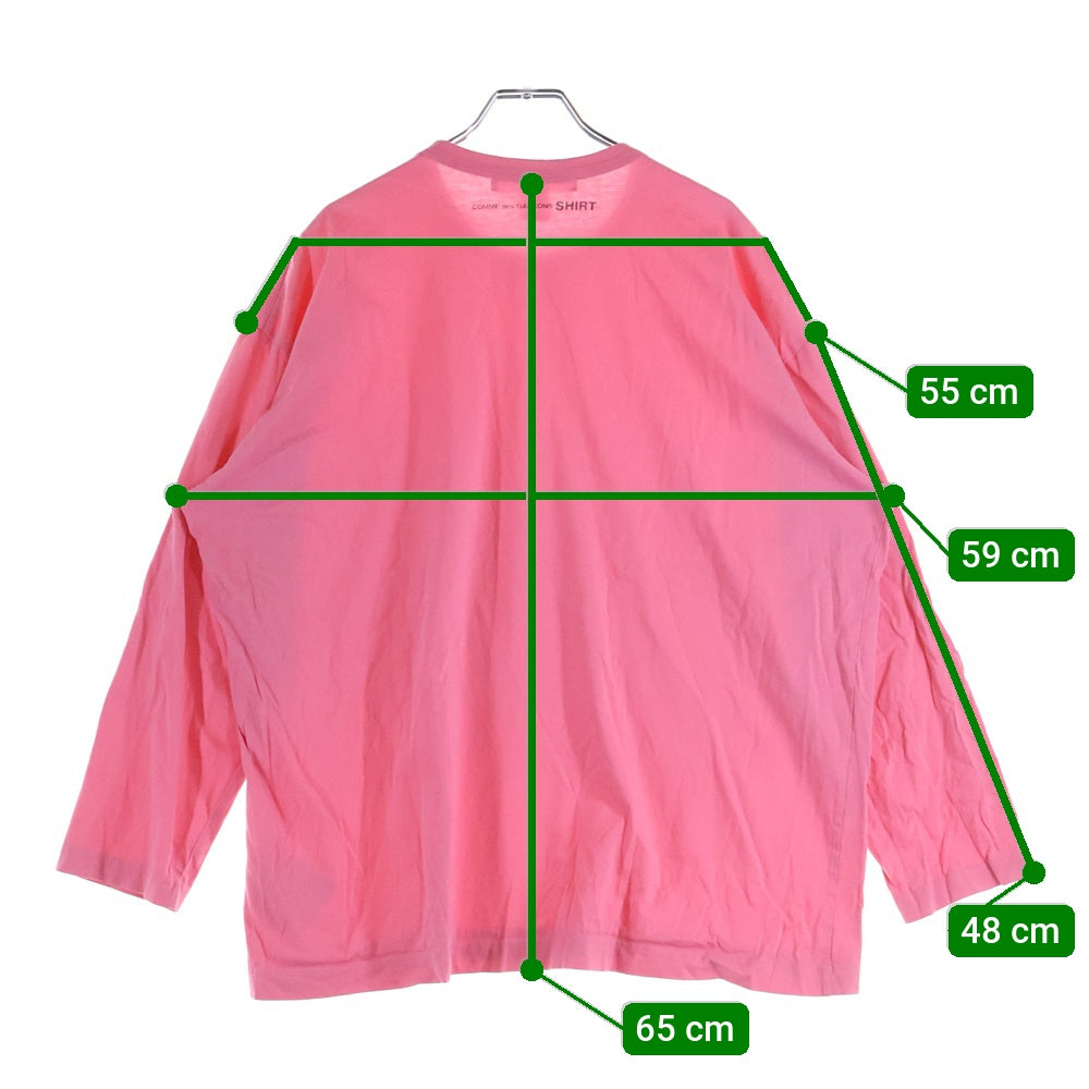 COMME des GARCONS SHIRT(コムデギャルソンシャツ) バックプリント長袖Tシャツ ピンク FP-T021