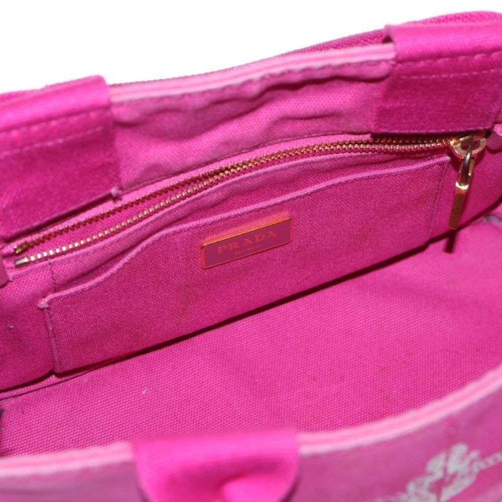 PRADA(プラダ) CANAPA 1BG439 カナパ キャンバス 2WAYトートバッグ ピンク レディース