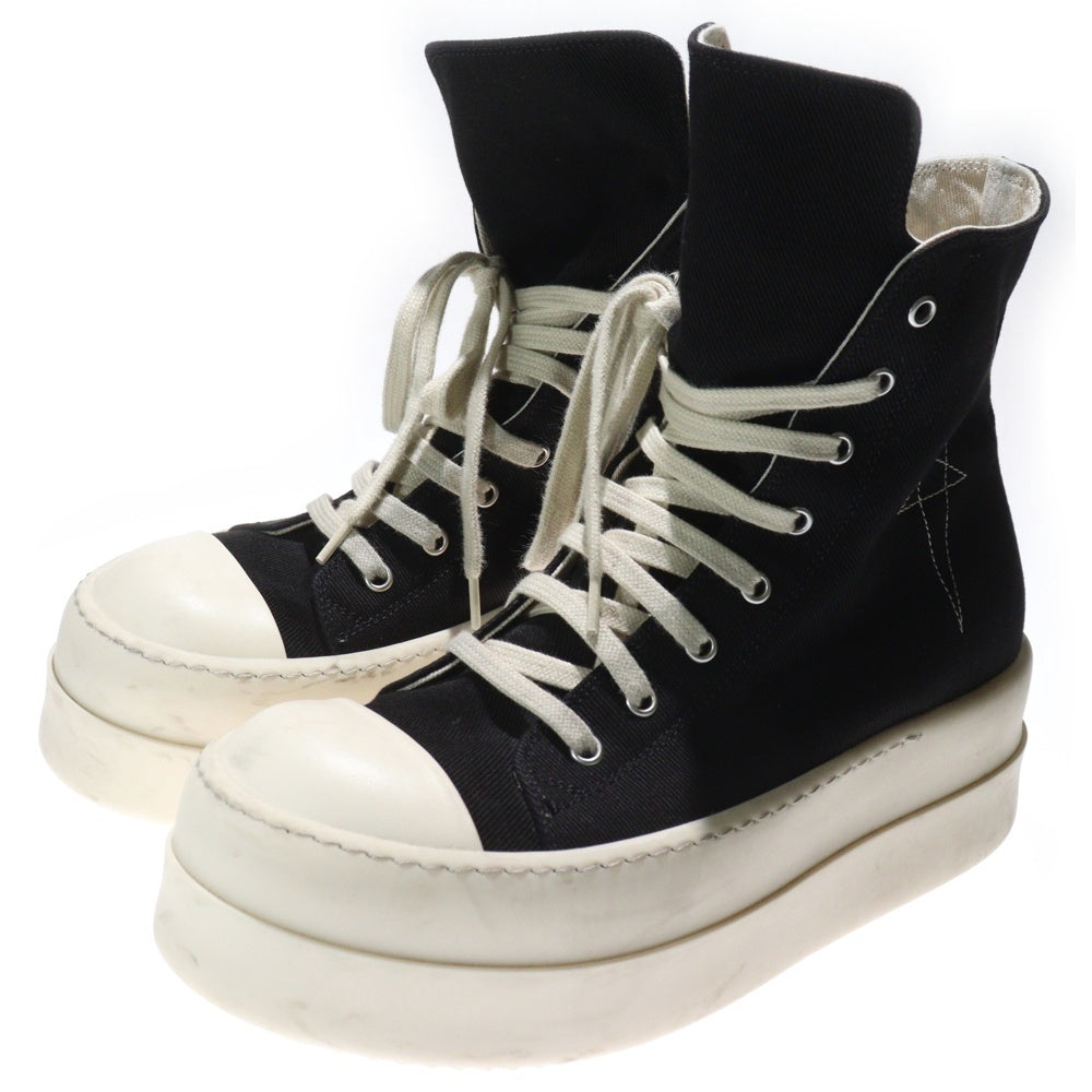 DRKSHDW(ダークシャドウ) DOUBLE BUMPER SNEAKS DU01E3831 ダブルバンパー 刺繍ジップアップハイカットスニーカー ブラック