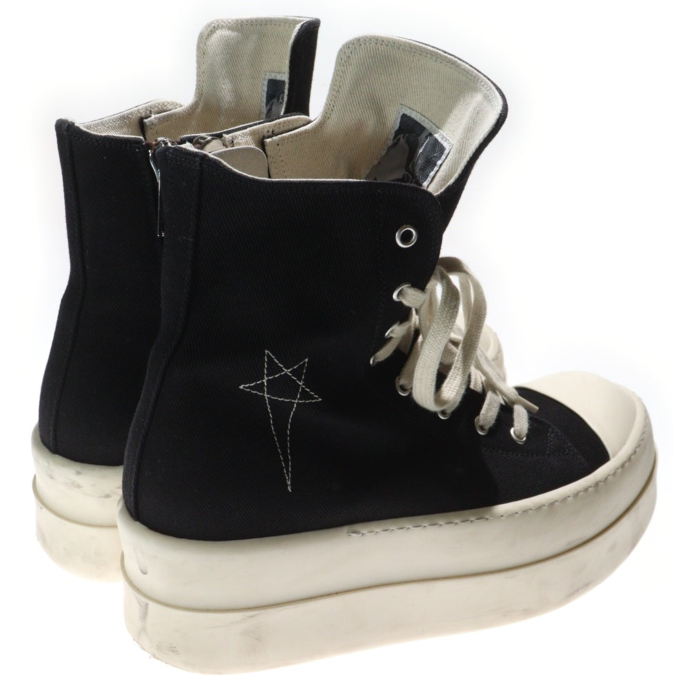 DRKSHDW(ダークシャドウ) DOUBLE BUMPER SNEAKS DU01E3831 ダブルバンパー 刺繍ジップアップハイカットスニーカー ブラック