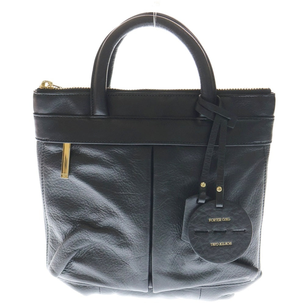 PORTER(ポーター) 2WAY HELMET BAG レザー ヘルメット ハンドバッグ ショルダーバッグ ブラック