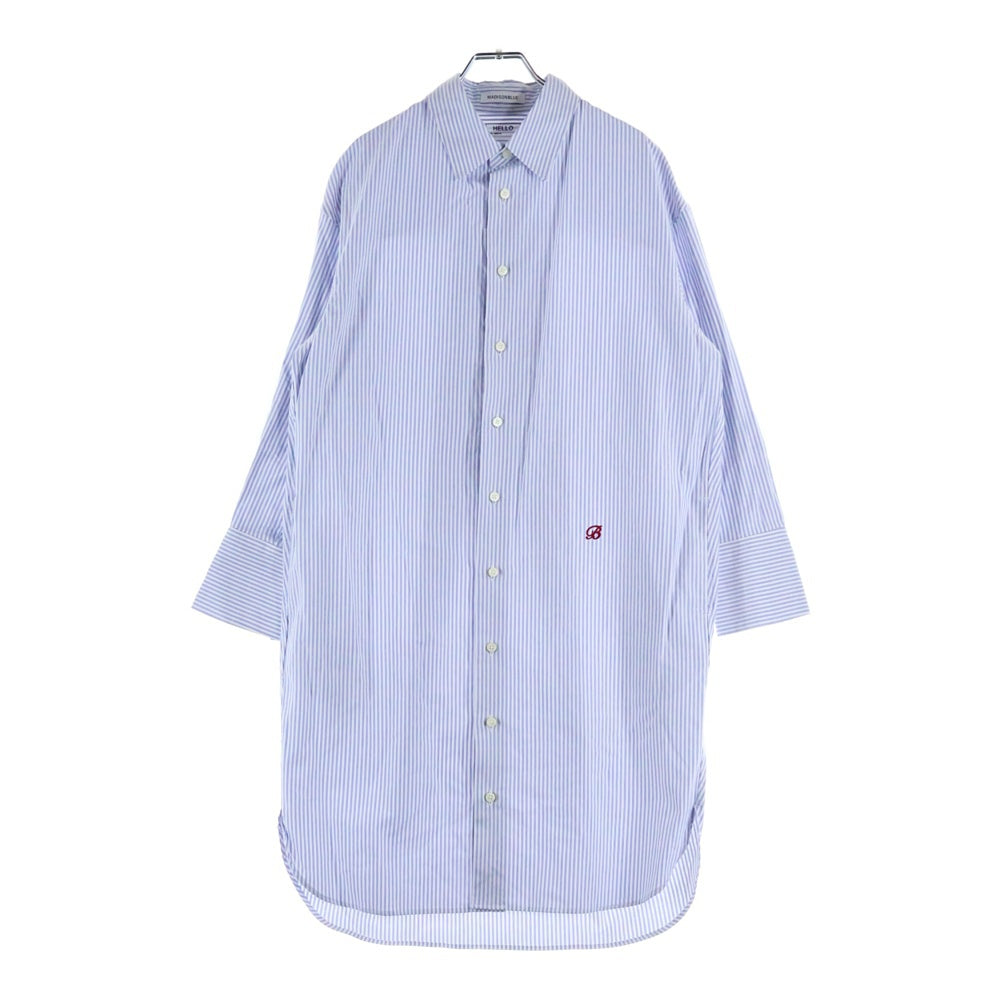 MADISONBLUE(マディソンブルー) 刺繍 ストライプ 長袖シャツ ブルー/ホワイト レディース MB201-4032