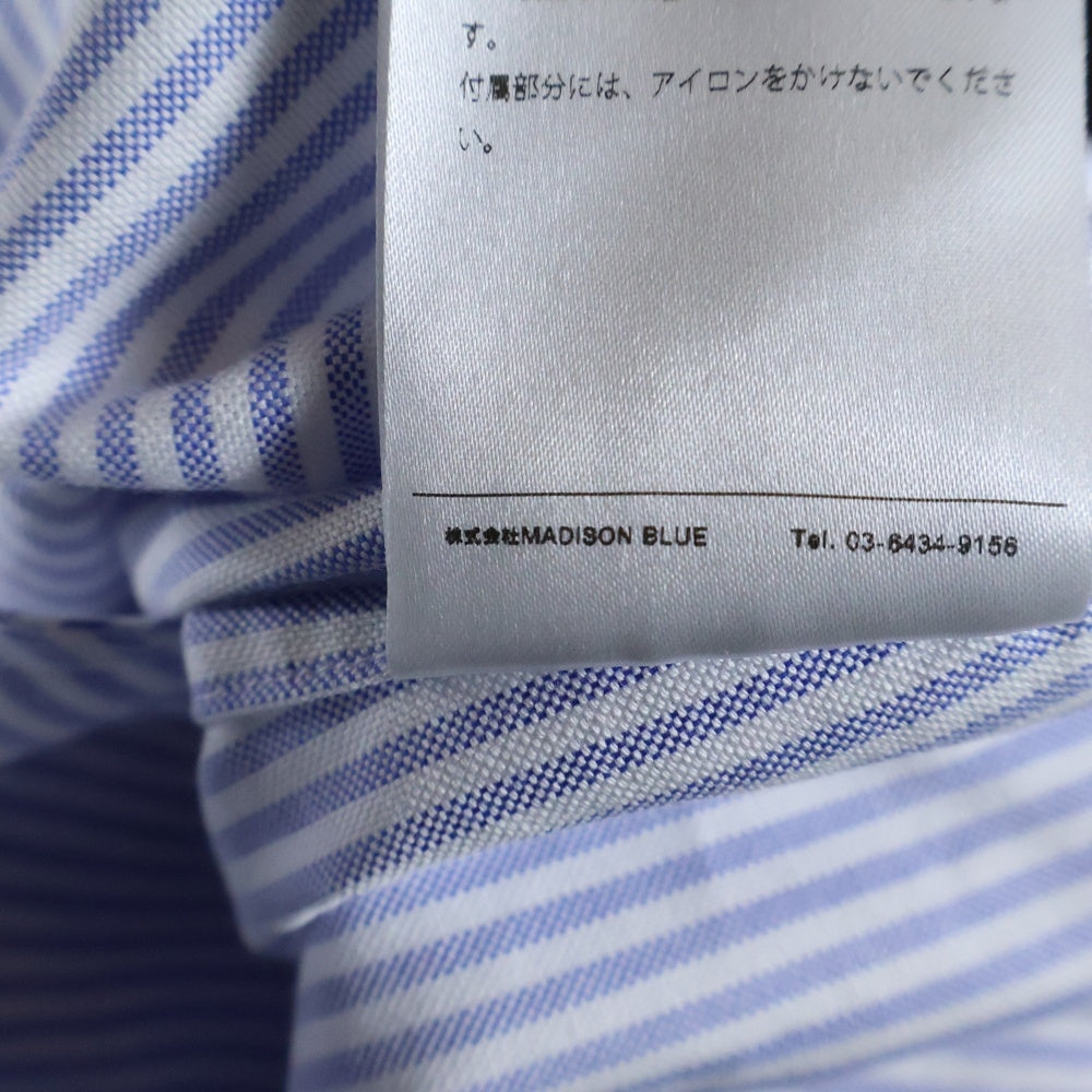 MADISONBLUE(マディソンブルー) 刺繍 ストライプ 長袖シャツ ブルー/ホワイト レディース MB201-4032