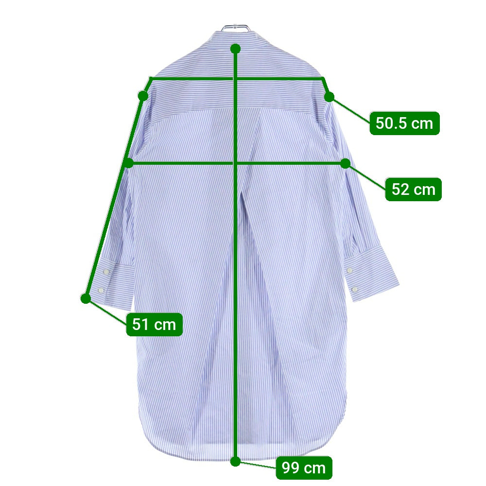 MADISONBLUE(マディソンブルー) 刺繍 ストライプ 長袖シャツ ブルー/ホワイト レディース MB201-4032