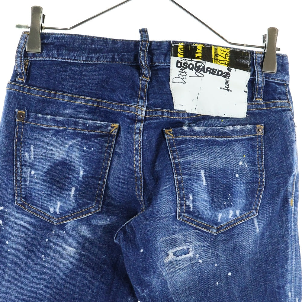 DSQUARED2(ディースクエアード) 19SS Jennifer Crop ジェニファー クロップ ダメージ加工 デニムパンツ インディゴ レディース S72LB0206