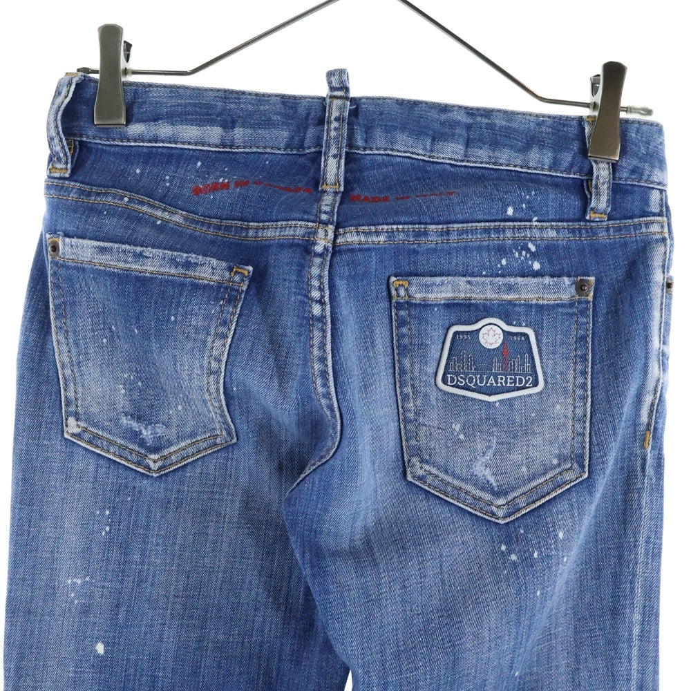 DSQUARED2(ディースクエアード) Jennifer Jean ジェニファージーンズ スキニー ダメージ加工 デニムパンツ レディース インディゴ S75LB0282p