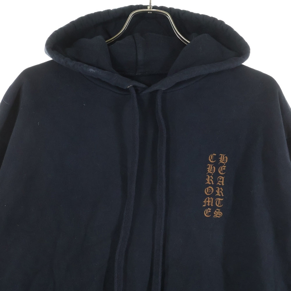 CHROME HEARTS(クロムハーツ) SWTSHRT PLVR 袖ロゴ プルオーバーフーディ パーカー ブラック