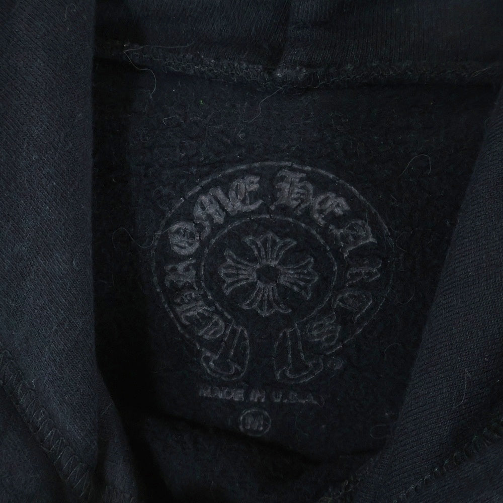 CHROME HEARTS(クロムハーツ) SWTSHRT PLVR 袖ロゴ プルオーバーフーディ パーカー ブラック