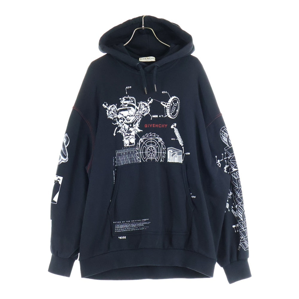 GIVENCHY(ジバンシィ) Graphic Print Hoodie グラフィックプリントフーディ ブラック BMJ09L305B