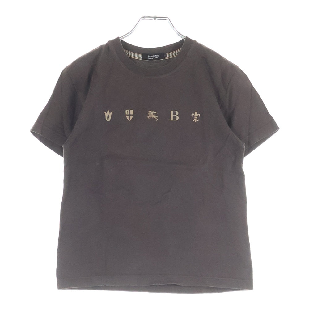 BURBERRY BLACK LABEL(バーバリー ブラックレーベル) ロゴプリント クルーネック 半袖Tシャツ ブラウン レディース BMV50-226-57