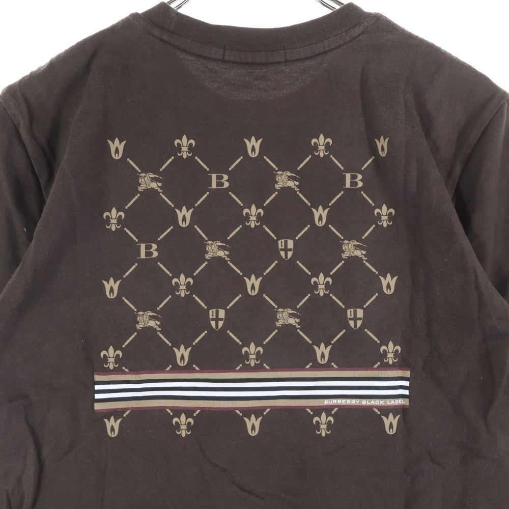 BURBERRY BLACK LABEL(バーバリー ブラックレーベル) ロゴプリント クルーネック 半袖Tシャツ ブラウン レディース BMV50-226-57