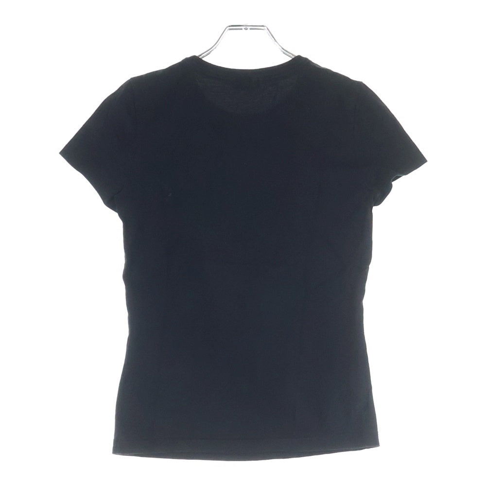 BURBERRY BLUE LABEL(バーバリーブルーレーベル) 刺繍 クルーネック 半袖Tシャツ ブラック レディース FA503-235-09