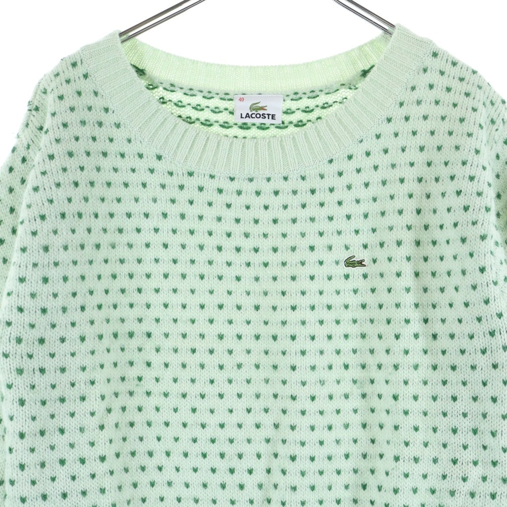 LACOSTE(ラコステ) アルパカ混 ワッペン クルーネック ニットセーター グリーン AF400S
