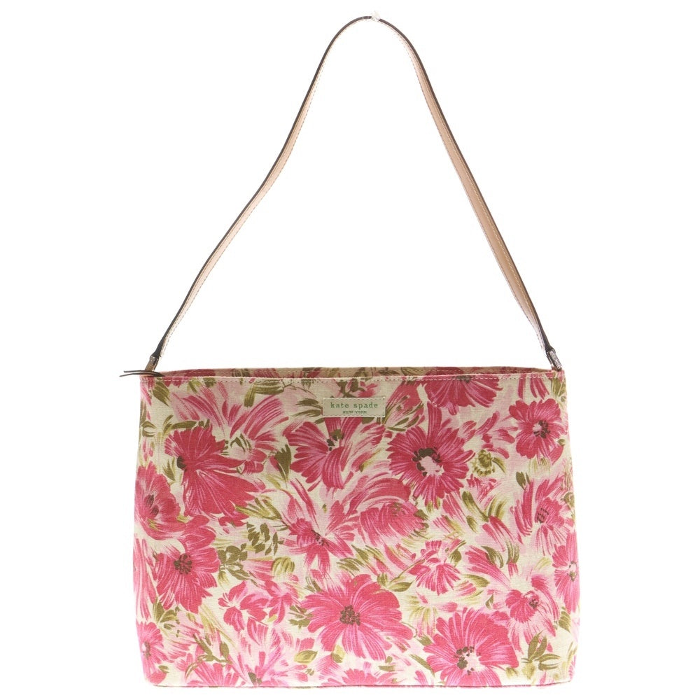 Kate Spade(ケイトスペード) 花柄 キャンバス ハンドバッグ ピンク レディース