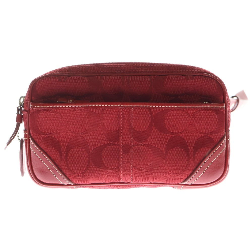 美品 COACH コーチ アクセサリーポーチ レッド 赤 シグネチャー 6094