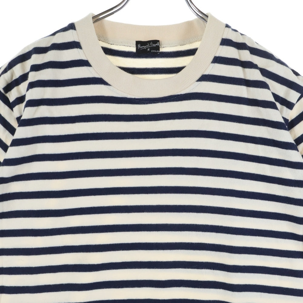 MARGARET HOWELL(マーガレットハウエル) ボーダー 半袖Tシャツ カットソー ホワイト/ネイビー レディース